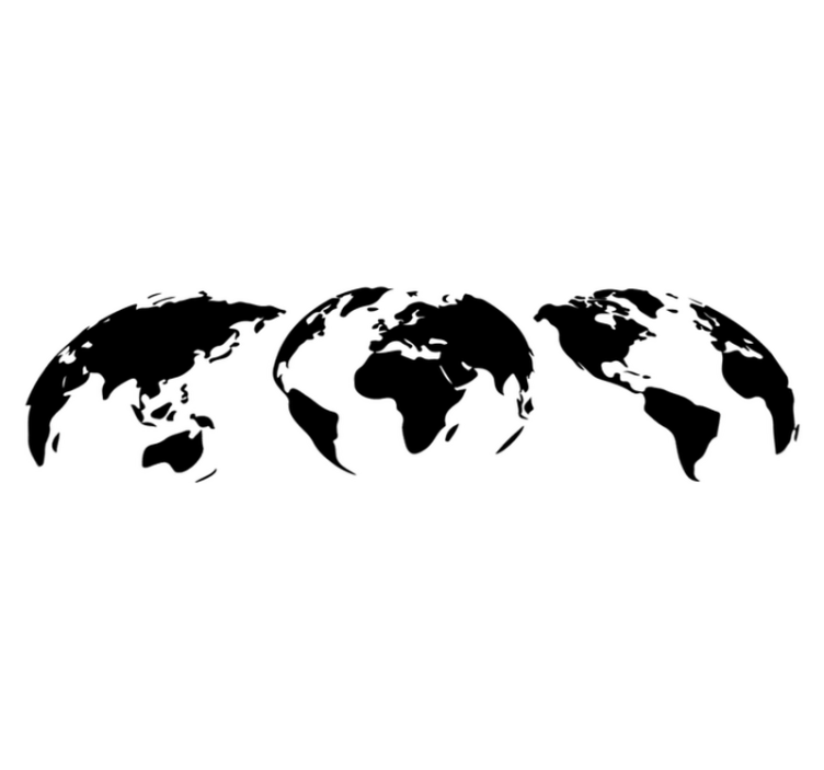 Alfombra vinílica mapamundi 3 mapas de la tierra - TenVinilo