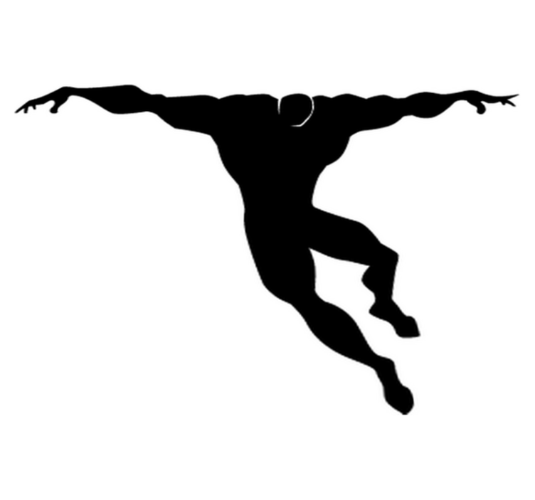 Alfombra vinílica infantil superhéroe saltando - TenVinilo