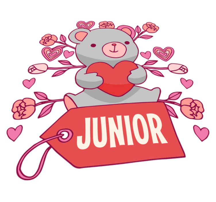 Alfombra vinílica infantil oso corazón y nombre - TenVinilo