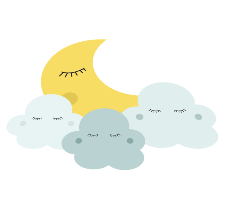 Alfombra vinílica infantil luna y nube durmiendo - TenVinilo