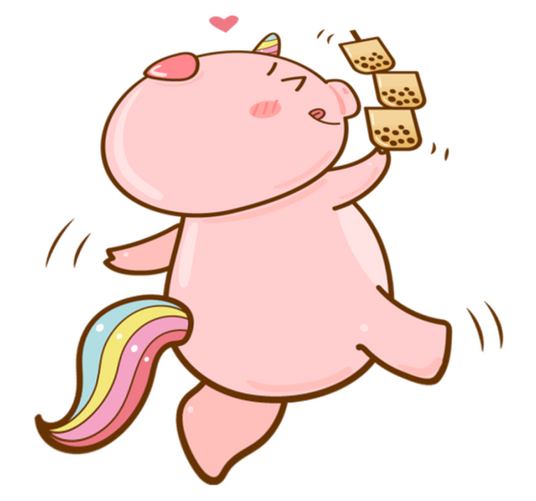 Alfombra vinílica infantil cerdo unicornio caricatura - TenVinilo