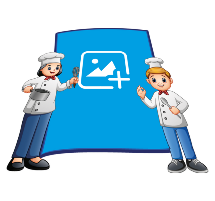 Alfombra vinílica infantil marco de fotos chef niño - TenVinilo