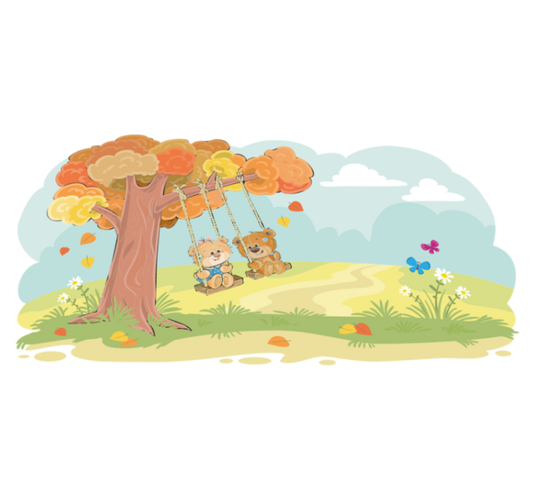 Alfombra vinílica infantil ositos en el bosque - TenVinilo