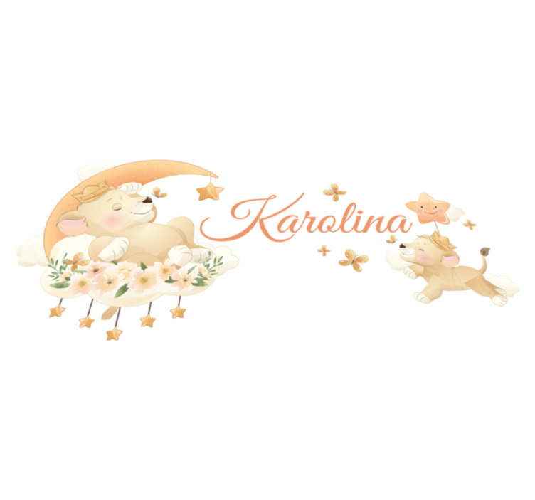 Alfombra vinílica infantil león con nombre - TenVinilo