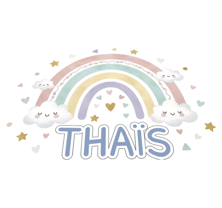 Alfombra vinílica infantil arcoíris con nombre - TenVinilo