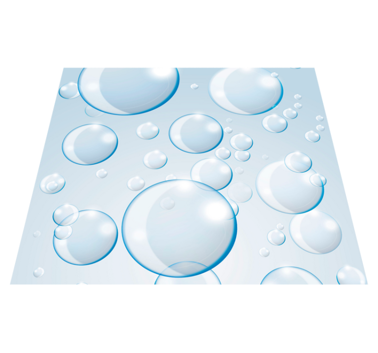 Alfombra vinílica baño motivo de burbujas esféricas - TenVinilo