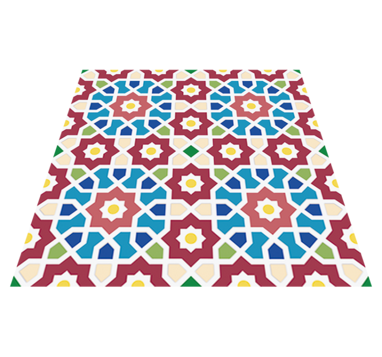 Alfombra vinílica baño azulejo hidráulico árabe - TenVinilo