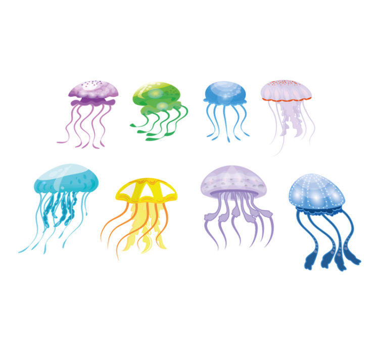 Alfombra vinílica baño colores de medusa - TenVinilo