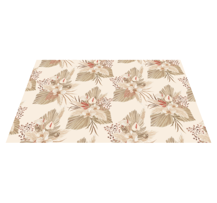 Alfombra vinílica baño flores secas con pampas - TenVinilo