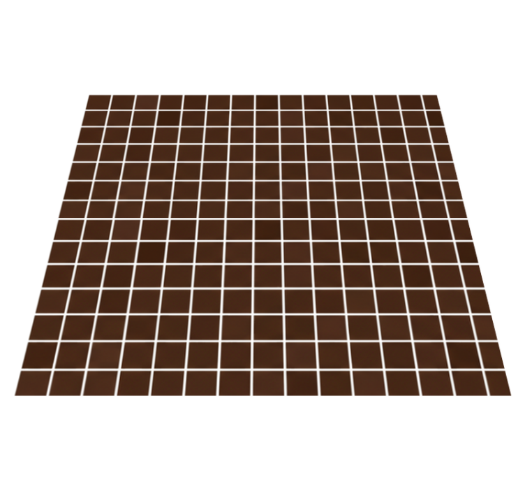 Alfombra vinílica baño mosaicos marrón chocolate - TenVinilo