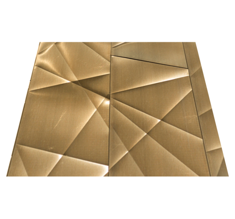Alfombra vinílica oficina textura poligonal dorada 3d - TenVinilo