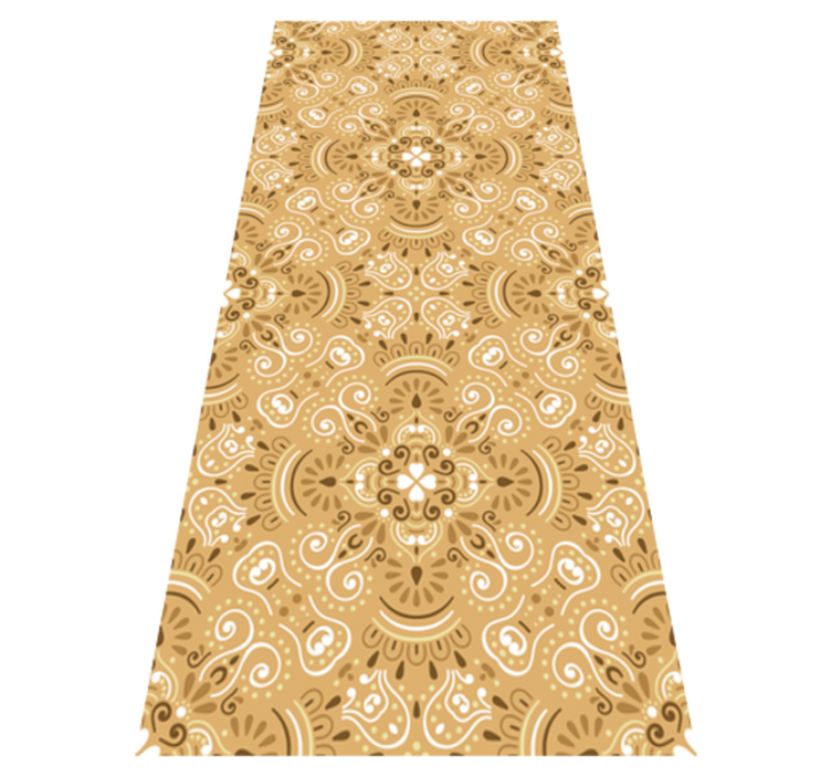Alfombra vinílica dormitorio patrón ornamental beige vintage - TenVinilo