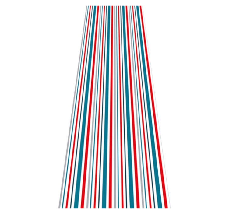 Alfombra vinílica dormitorio diseño retro marino a rayas - TenVinilo