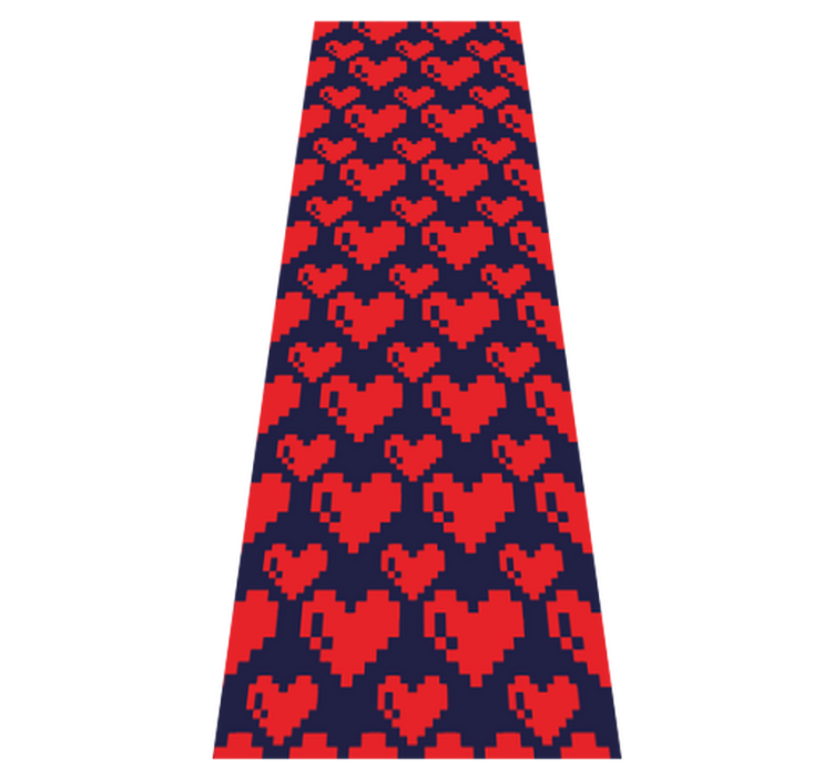 Alfombra vinílica dormitorio diseño de corazones rojos - TenVinilo