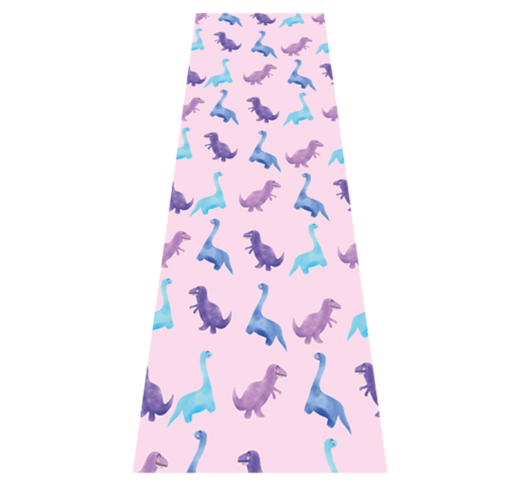 Alfombra vinílica dormitorio dinosaurios rosas sobre fondo - TenVinilo