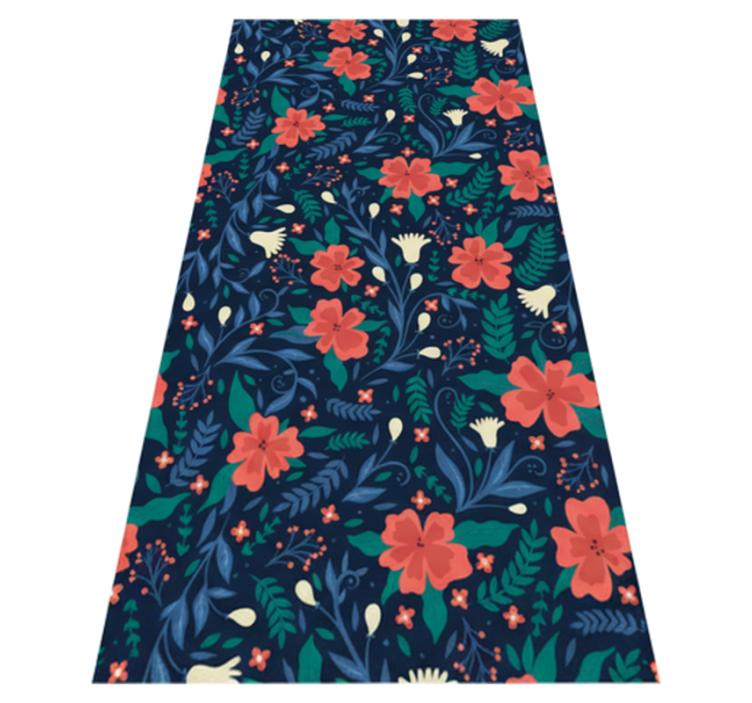 Alfombra vinílica dormitorio flores artísticas nórdicas - TenVinilo