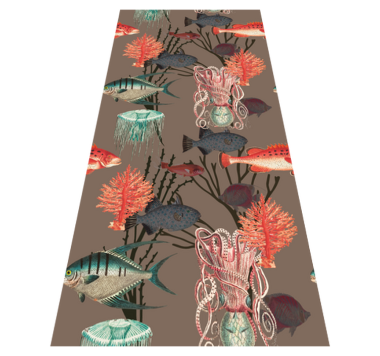 Alfombra vinílica dormitorio vida acuática coral - TenVinilo