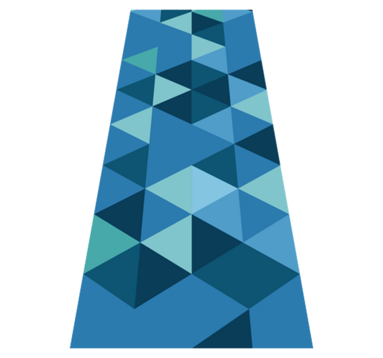 Alfombra vinílica dormitorio cuadrados geométricos azules - TenVinilo