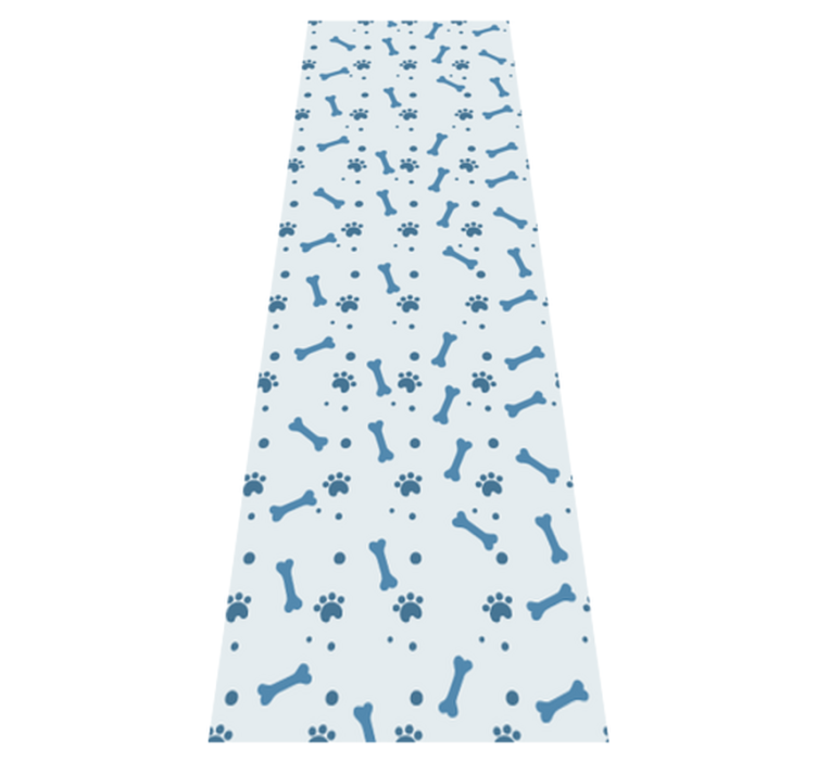 Alfombra vinílica dormitorio diseño de huesos azules - TenVinilo