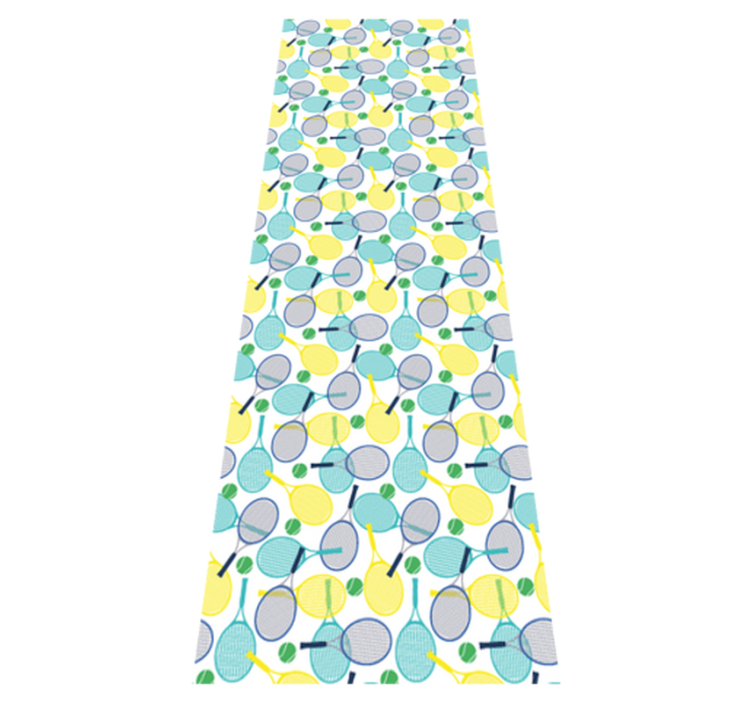 Alfombra vinílica dormitorio patrones de raquetas coloridas - TenVinilo