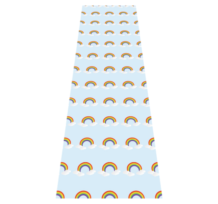 Alfombra vinílica dormitorio arcoíris y nubes coloridas - TenVinilo