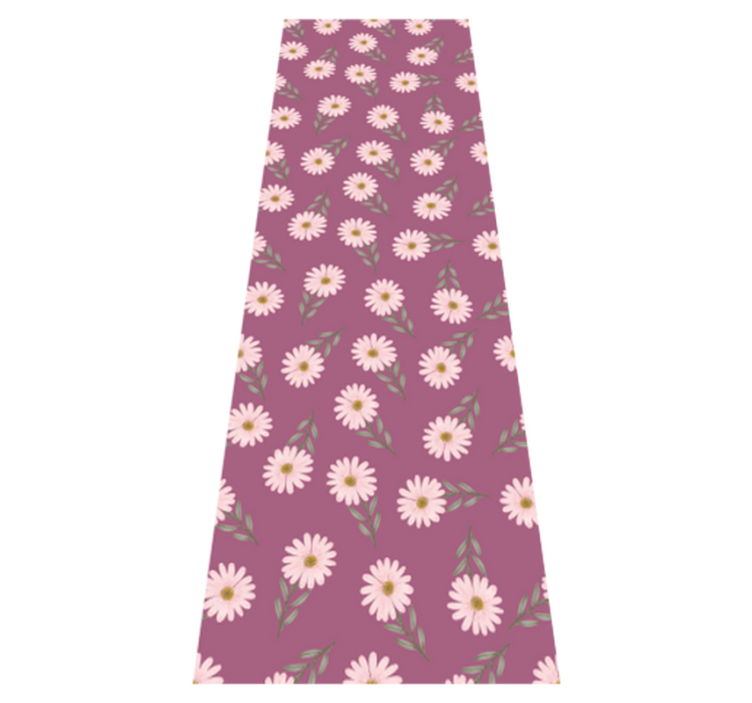 Alfombra vinílica dormitorio patrón de margaritas rosas - TenVinilo