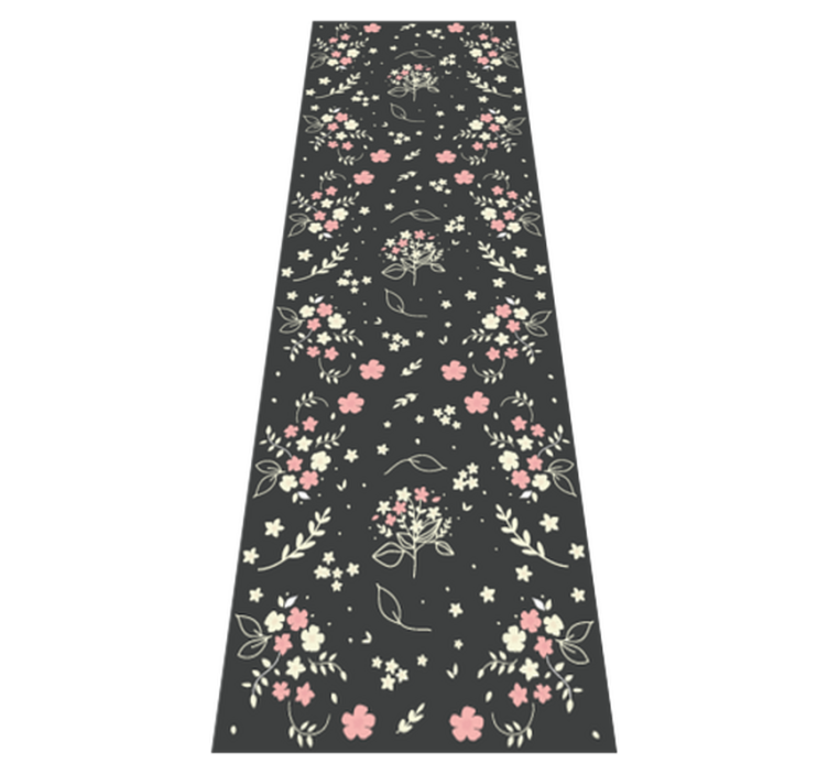 Alfombra vinílica dormitorio fondo gris con rosa - TenVinilo