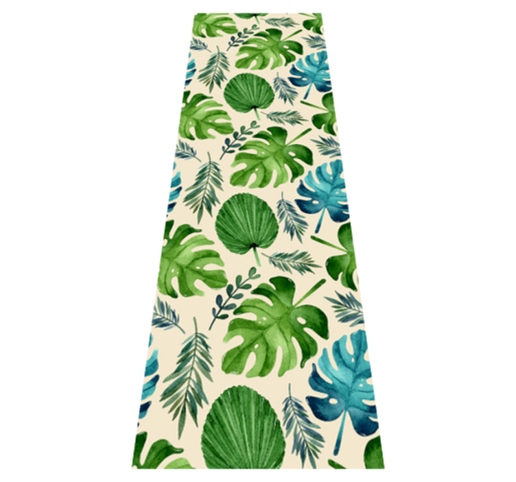 Alfombra vinílica dormitorio hojas verdes tropicales - TenVinilo