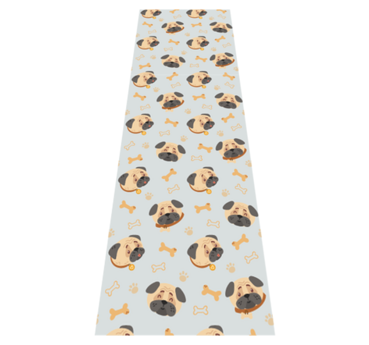 Alfombra vinílica dormitorio patrón de cachorros bulldog - TenVinilo
