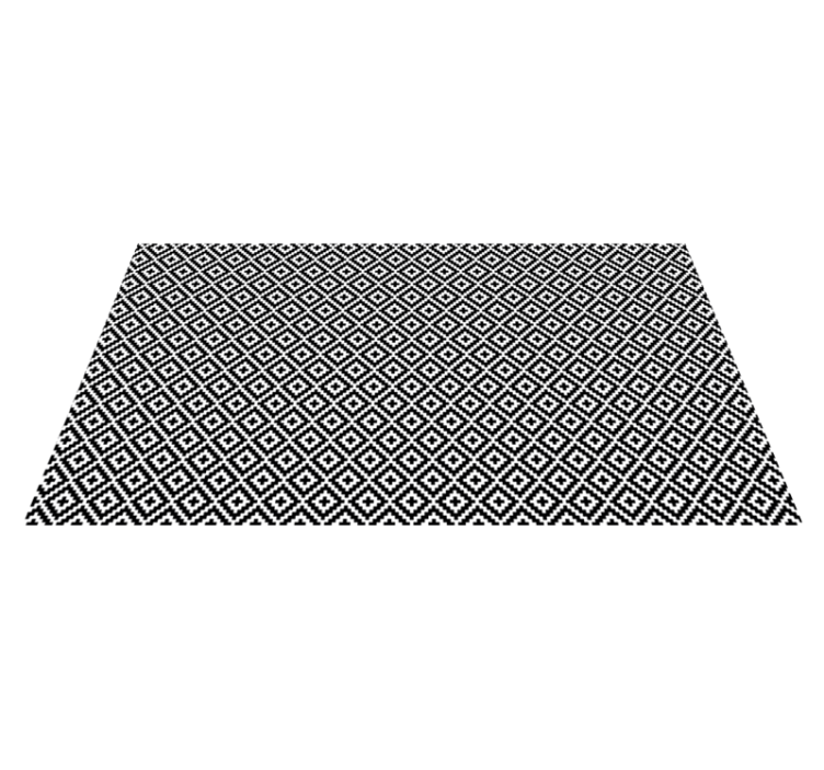 Alfombra vinílica salón diseño geométrico negro blanco - TenVinilo