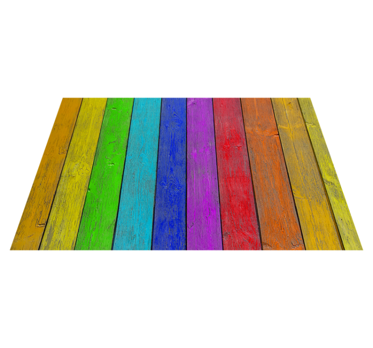 Alfombra vinílica arcoiris rayas de madera - TenVinilo