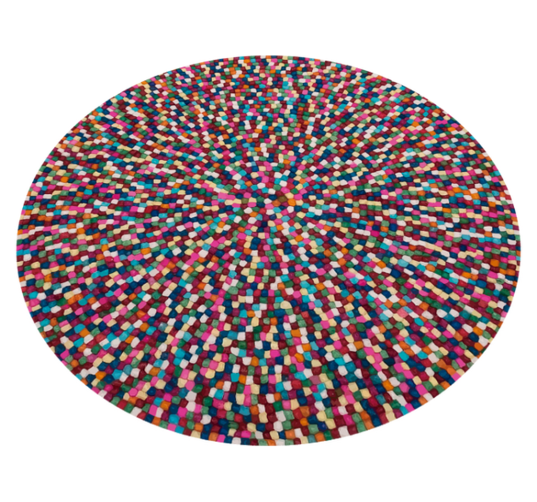 Alfombra vinílica geométrica explosión de mosaico colorido - TenVinilo