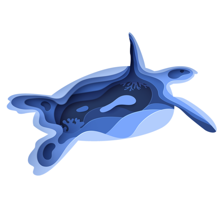 Aflombra vinílica animales forma de tortuga marina - TenVinilo