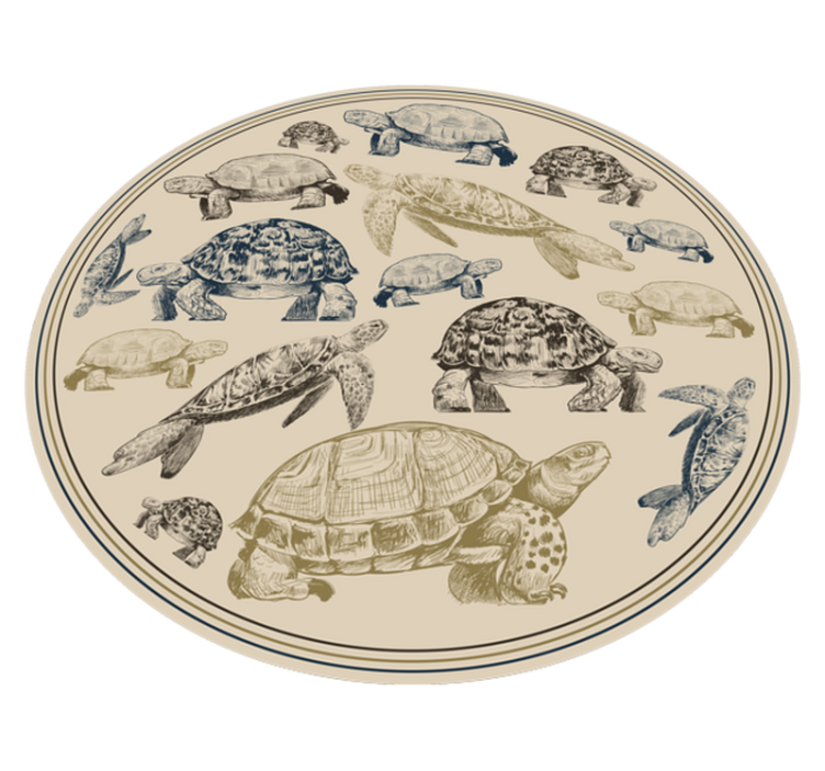 Aflombra vinílica animales ilustraciones de tortugas - TenVinilo