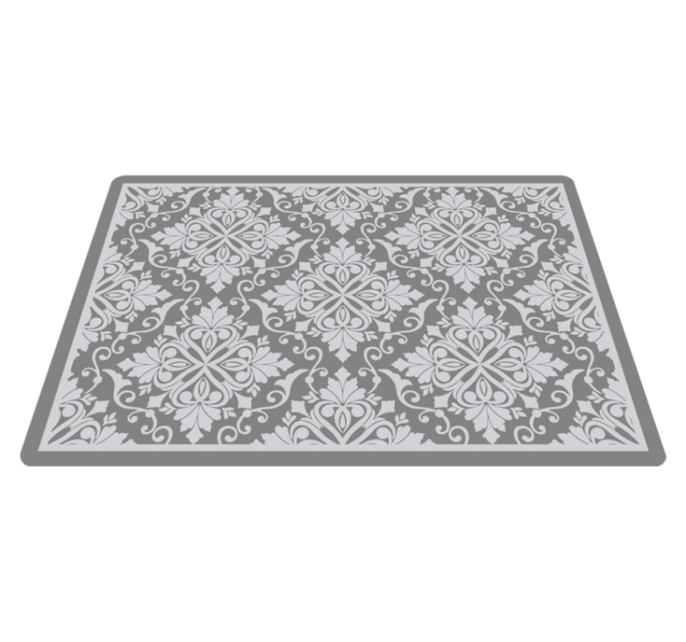 Alfombra vinilo con formas de mosaico en blanco - TenVinilo