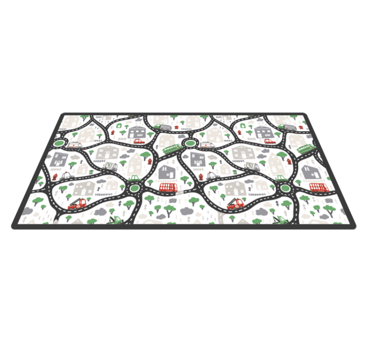 Alfombra vinílica carretera caminos de juego de la ciudad - TenVinilo