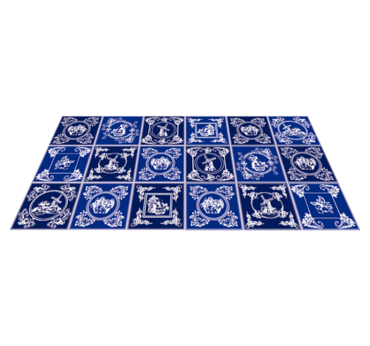 Alfombras de vinilo de azulejos Azulejos de fondo azul - TenVinilo