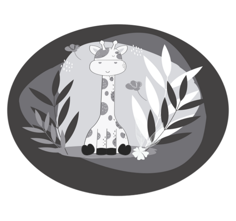Alfombra vinílica gris bebé jirafa bonito - TenVinilo