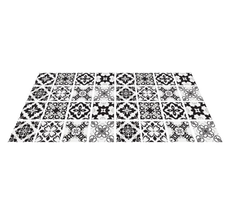 Alfombras vinílicas modernas Azulejos en blanco y negro - TenVinilo