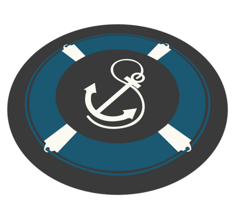 Alfombra vinílica mosaico motivo de ancla náutica - TenVinilo