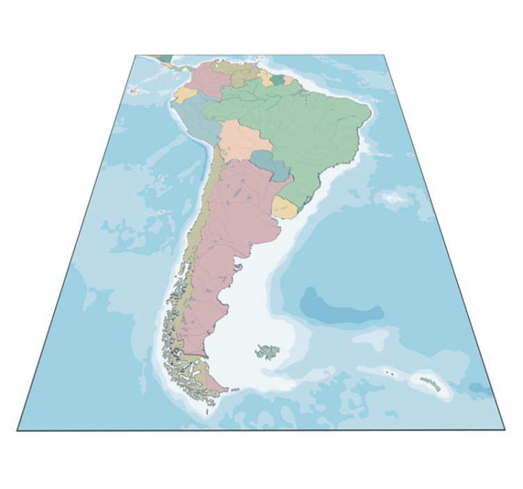 Alfombra vinilo mapamundi América Sur - TenVinilo