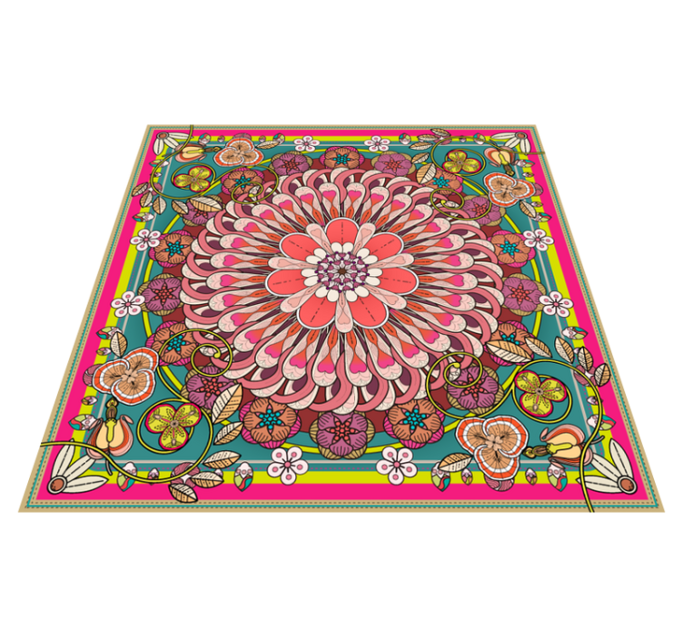 Alfombra vinílica geométrica de mandala - TenVinilo