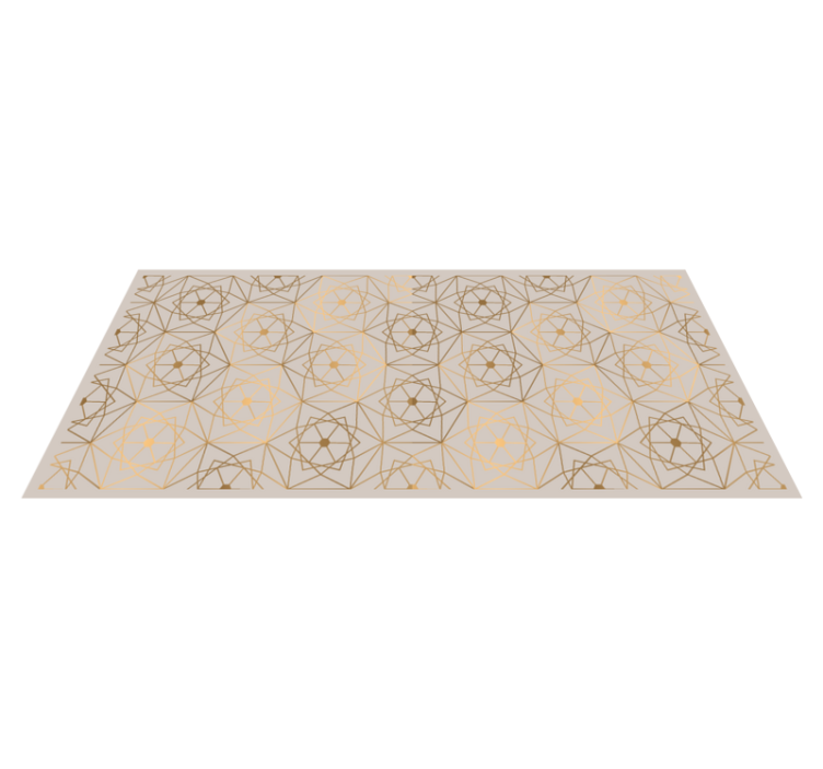 Alfombra vinílica beige geometría dorada - TenVinilo
