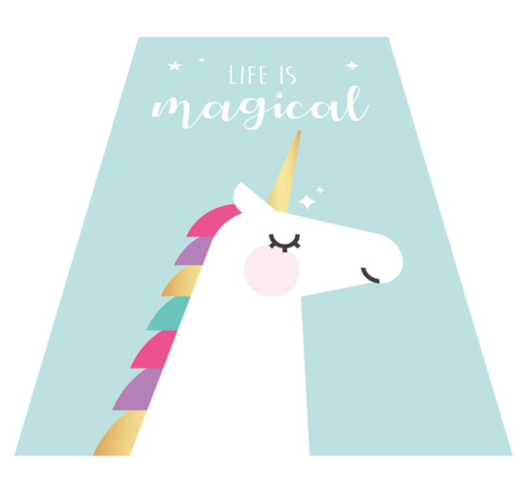 Alfombra vinílica infantil frase mágica de unicornio - TenVinilo