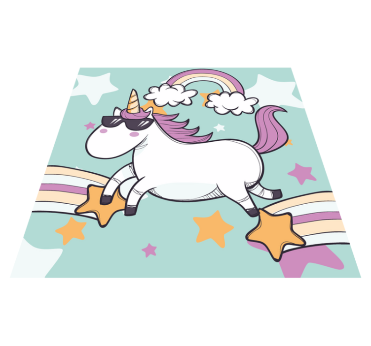 Alfombra vinílica infantil unicornio arcoiris - TenVinilo