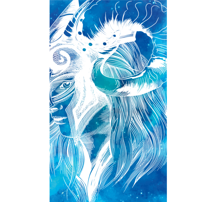 Aflombra vinílica animales ilustración caprina mítica - TenVinilo