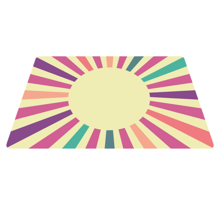 Alfombra vinílica geométrica diseño de líneas radiantes - TenVinilo