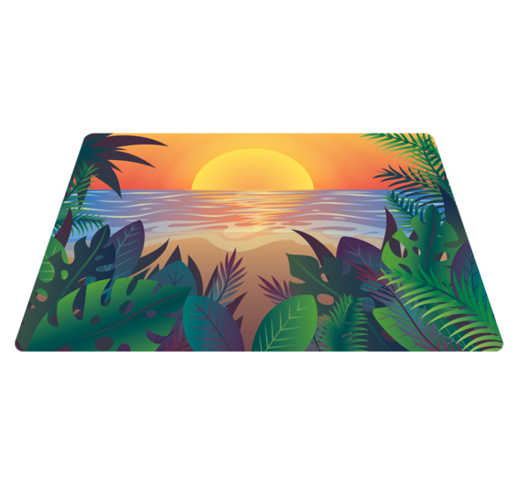 Alfombra vinílica naturaleza puesta de sol tropical - TenVinilo