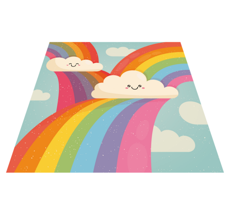 Alfombra de vinilo infantil Arcoiris en las nubes - TenVinilo