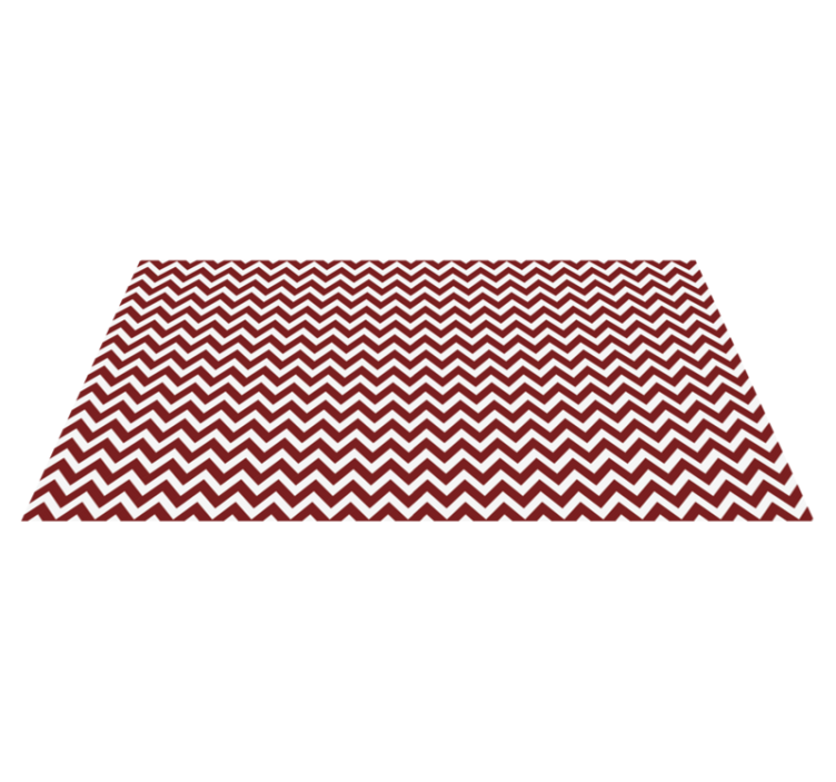 Alfombra vinílica rayas zigzag rojas y blancas - TenVinilo